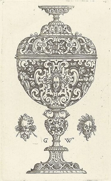 Goblet decorated with a masque with open mouth, published 1579. Creator: Georg Wechter I