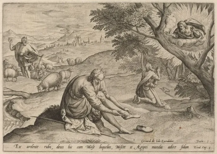 Framed Print : God Appearing to Moses, 1585. Creator: Johann Sadeler I Framed Print : God Appearing to Moses, 1585. Creator: Johann Sadeler I