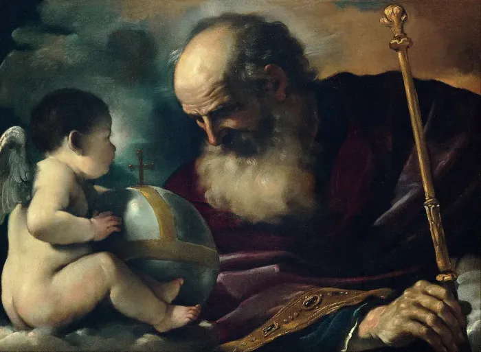 Framed Print : God the Father and Angel, 1620. Artist: Guercino (1591-1666) Framed Print : God the Father and Angel, 1620. Artist: Guercino (1591-1666)