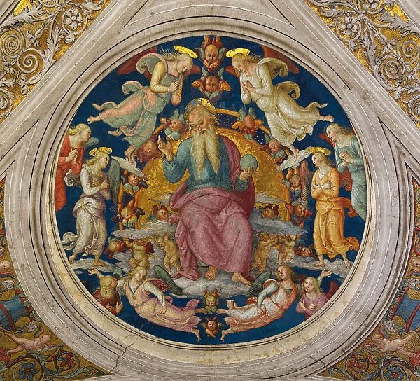 God the Father with Angels (From the Stanza dell incendio di Borgo). Artist: Perugino (ca. 1450-1523)