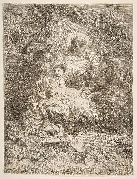 God the Father observing the Virgin and Child, angels to the right, ca. 1645-47