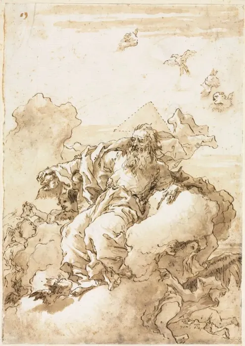 Framed Print : God the Father with Symbol of the Trinity, 1758 or after. Creator: Giovanni Domenico Tiepolo Framed Print : God the Father with Symbol of the Trinity, 1758 or after. Creator: Giovanni Domenico Tiepolo