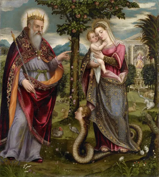 Framed Print : God the Father and the Virgin, c1560-1580. Creator: Mombello, Luca (1518 / 20-1588 / 96) Framed Print : God the Father and the Virgin, c1560-1580. Creator: Mombello, Luca (1518 / 20-1588 / 96)