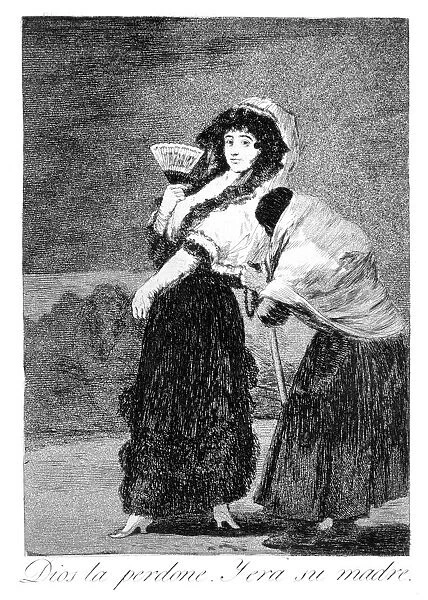 God forgive her, and it was her mother, 1799. Artist: Francisco Goya