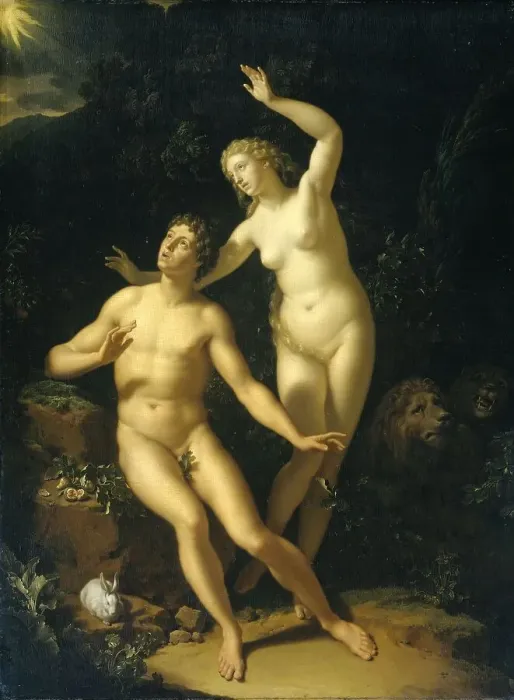 Framed Print : God Holds Adam and Eve Responsible, 1717. Creator: Adriaen van der Werff Framed Print : God Holds Adam and Eve Responsible, 1717. Creator: Adriaen van der Werff