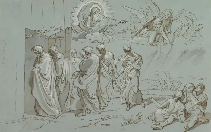 Framed Print : God Summons Noah and His Family into the Ark, 1827 (?). Creator: Joseph von Fuhrich Framed Print : God Summons Noah and His Family into the Ark, 1827 (?). Creator: Joseph von Fuhrich