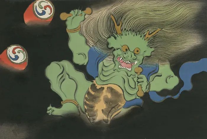 Framed Print : God of Thunder (Raijin). From the series A World of Things (Momoyogusa), 1909-1910. Creator: Sekka, Kamisaka (1866-1942). God of Thunder (Raijin). From the series A World of Things (Momoyogusa), 1909-1910 Framed Print : God of Thunder (Raijin). From the series A World of Things (Momoyogusa), 1909-1910. Creator: Sekka, Kamisaka (1866-1942). God of Thunder (Raijin). From the series A World of Things (Momoyogusa), 1909-1910