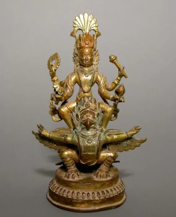 Framed Print : God Vishnu Astride His Mount, Garuda, 17th / 18th century. Creator: Unknown Framed Print : God Vishnu Astride His Mount, Garuda, 17th / 18th century. Creator: Unknown