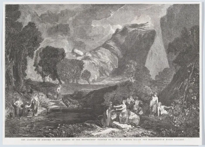 Framed Print : The Goddess of Discord in the Garden of the Hesperides, January 31, 1857. Creator: Henry Duff Linton Framed Print : The Goddess of Discord in the Garden of the Hesperides, January 31, 1857. Creator: Henry Duff Linton