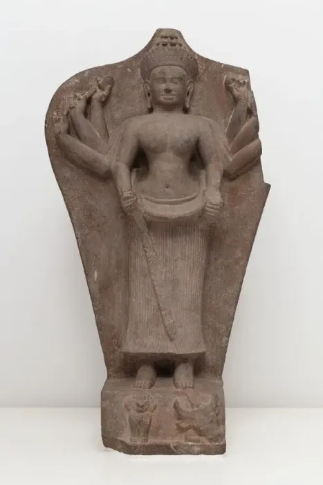 Framed Print : Goddess Durga Slaying the Buffalo Demon (Mahishasuramardini), Angkor period, 10th century