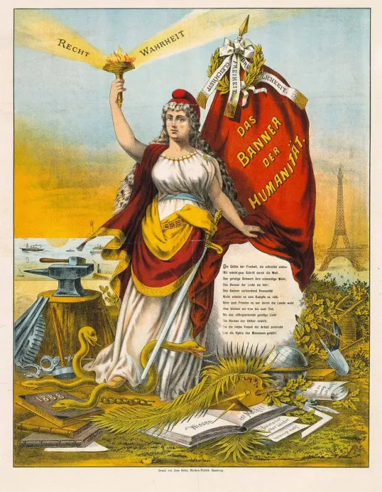 Framed Print : The Goddess of Liberty with hammer and anvil. Artist: Anonymous Framed Print : The Goddess of Liberty with hammer and anvil. Artist: Anonymous
