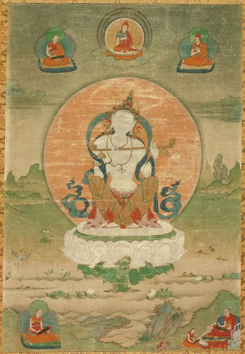 Framed Print : The Goddess Sarasvati, 18th century. Creator: Anon Framed Print : The Goddess Sarasvati, 18th century. Creator: Anon