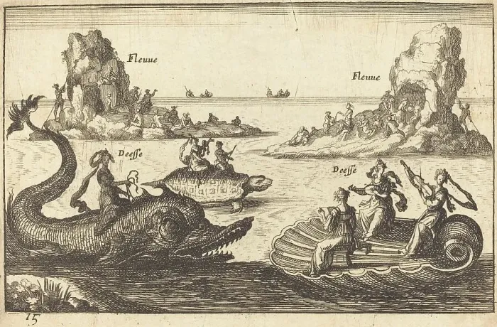 Framed Print : Goddesses on the River. Creator: Balthasar Moncornet Framed Print : Goddesses on the River. Creator: Balthasar Moncornet