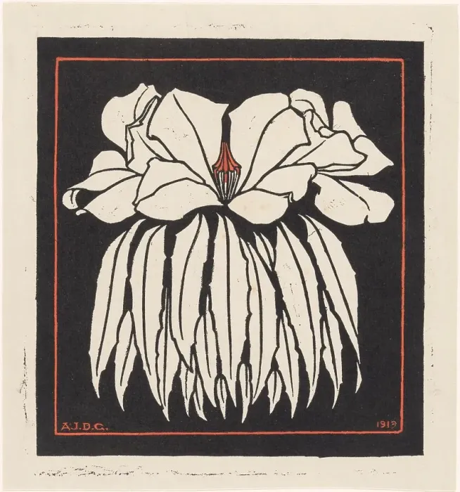 Framed Print : Godetia, 1919. Creator: Julie de Graag Framed Print : Godetia, 1919. Creator: Julie de Graag