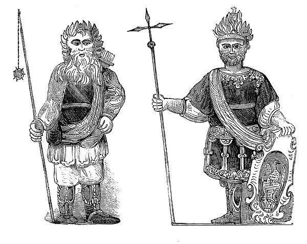 Gog and Magog, Guildhall, London, c1902