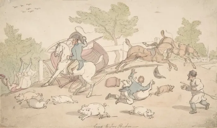 Framed Print : Going to Ivy Bridge, 1780-1827. Creator: Thomas Rowlandson Framed Print : Going to Ivy Bridge, 1780-1827. Creator: Thomas Rowlandson