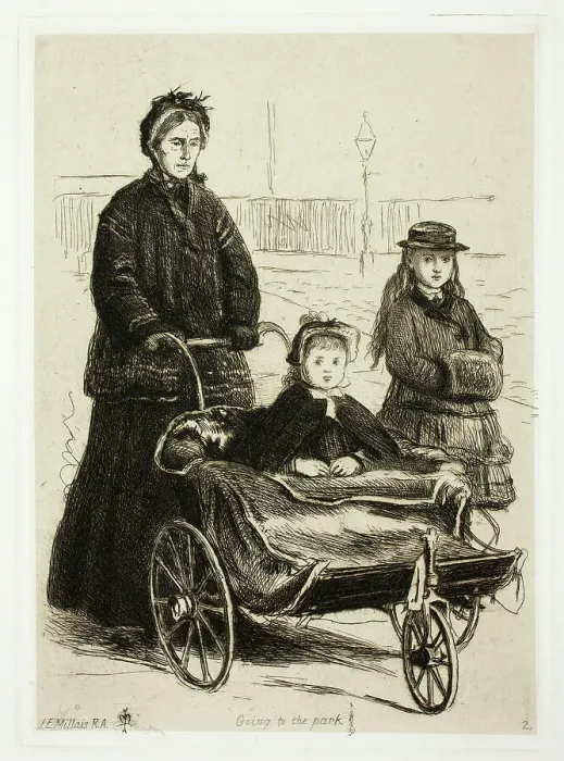 Framed Print : Going to the Park, 1872. Creator: John Everett Millais Framed Print : Going to the Park, 1872. Creator: John Everett Millais