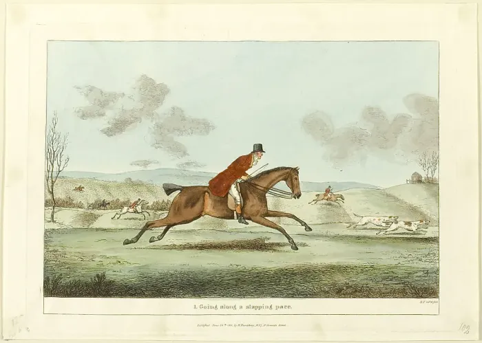 Framed Print : Going Along a Slapping Pace, plate one from Indispensable Accomplishments, published June 24, 1811. Creator: Robert Frankland Framed Print : Going Along a Slapping Pace, plate one from Indispensable Accomplishments, published June 24, 1811. Creator: Robert Frankland