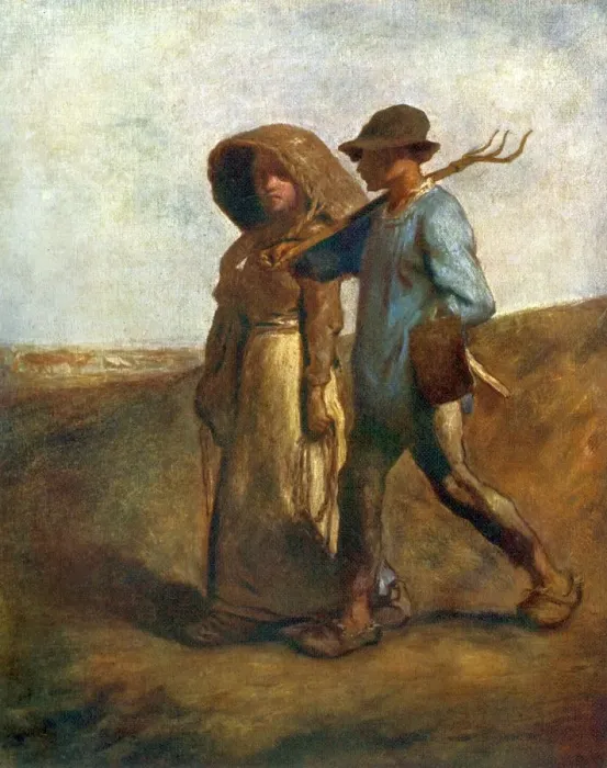 Framed Print : Going to Work, c1850-1851, (1912). Artist: Jean Francois Millet Framed Print : Going to Work, c1850-1851, (1912). Artist: Jean Francois Millet