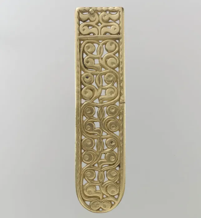 Framed Print : Gold Belt End, Avar, 700s. Creator: Unknown Framed Print : Gold Belt End, Avar, 700s. Creator: Unknown