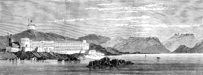 Framed Print : The Gold Coast and Ashantee War: Cape Coast Castle, from the anchorage, 1873. Creator: Unknown Framed Print : The Gold Coast and Ashantee War: Cape Coast Castle, from the anchorage, 1873. Creator: Unknown