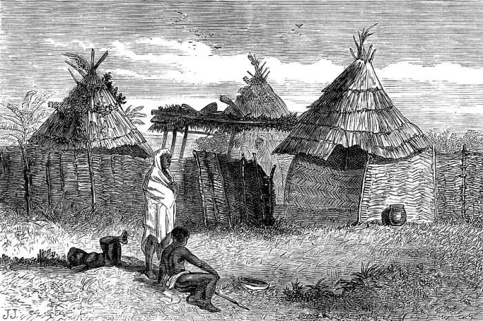 Framed Print : The Gold Coast and Ashantee War: Fantee huts, 1873. Creator: Unknown Framed Print : The Gold Coast and Ashantee War: Fantee huts, 1873. Creator: Unknown