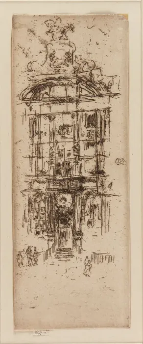 Framed Print : Gold House, Brussels, 1887. Creator: James Abbott McNeill Whistler Framed Print : Gold House, Brussels, 1887. Creator: James Abbott McNeill Whistler