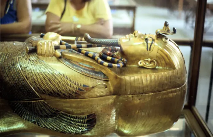 Framed Print : Gold sarcophagus of King Tutankamun, 18th dynasty, c1323 BC Framed Print : Gold sarcophagus of King Tutankamun, 18th dynasty, c1323 BC