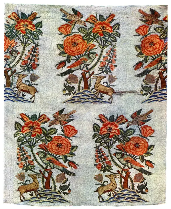 Framed Print : Gold and silver brocade from Isfahan, Iran, early 17th century, (1931) Framed Print : Gold and silver brocade from Isfahan, Iran, early 17th century, (1931)