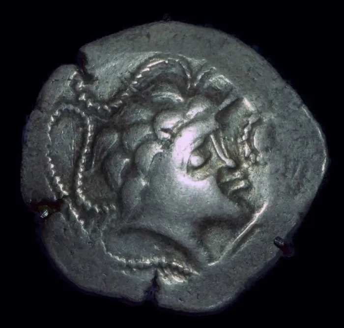 Framed Print : Gold stater of the / issued by Namnetes, 2nd century Framed Print : Gold stater of the / issued by Namnetes, 2nd century