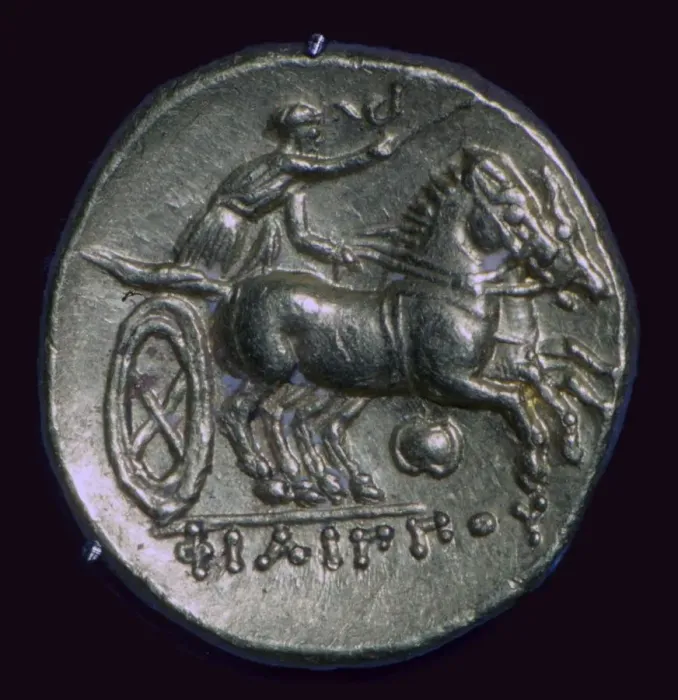 Framed Print : Gold Stater of Phillip II of Macedonia, 356BC Framed Print : Gold Stater of Phillip II of Macedonia, 356BC