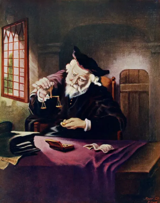 Framed Print : The Gold Weigher, 1908-1909. Artist: Saloman Koninck Framed Print : The Gold Weigher, 1908-1909. Artist: Saloman Koninck