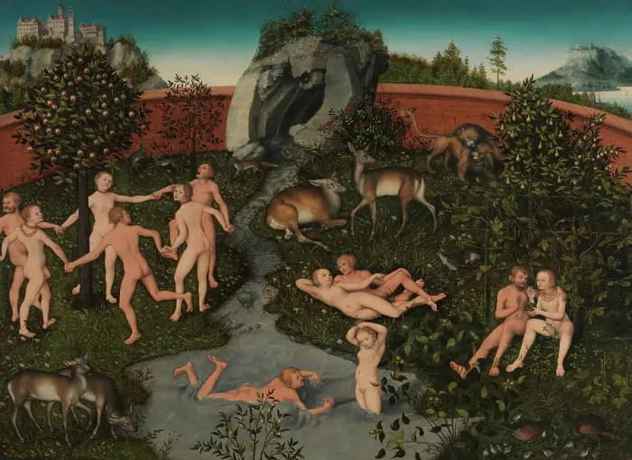 Framed Print : The Golden Age, After 1534. Creator: Lucas Cranach the Elder Framed Print : The Golden Age, After 1534. Creator: Lucas Cranach the Elder