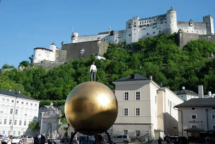 Framed Print : The Golden Ball of the Sphaera, at the base of the Festung Hohensalzburg, Salzburg, Austria, 2022. Creator: Ethel Davies Framed Print : The Golden Ball of the Sphaera, at the base of the Festung Hohensalzburg, Salzburg, Austria, 2022. Creator: Ethel Davies
