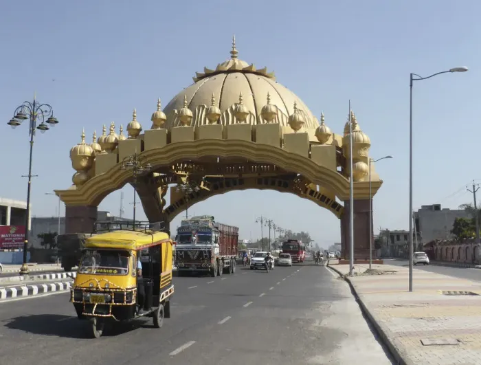 Framed Print : Golden entrance gate to Amritsar Punjab, India 2017. Creator: Unknown Framed Print : Golden entrance gate to Amritsar Punjab, India 2017. Creator: Unknown