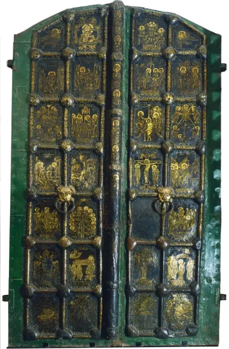 Framed Print : Golden gates of the Cathedral of the Nativity in Suzdal, Early 13th cen Artist: Russian master Framed Print : Golden gates of the Cathedral of the Nativity in Suzdal, Early 13th cen Artist: Russian master