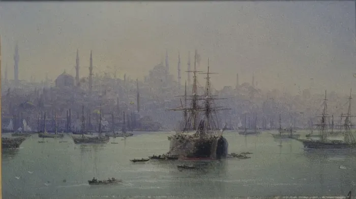 Framed Print : Golden Horn, 1895. Artist: Aivazovsky, Ivan Konstantinovich (1817-1900) Framed Print : Golden Horn, 1895. Artist: Aivazovsky, Ivan Konstantinovich (1817-1900)