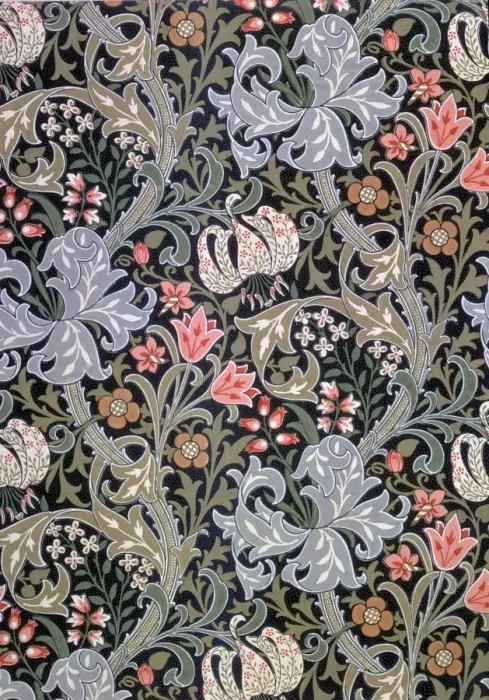 Framed Print : Golden Lily, wallpaper designed by John Henry Dearle for Morris and Company, 1897 Framed Print : Golden Lily, wallpaper designed by John Henry Dearle for Morris and Company, 1897