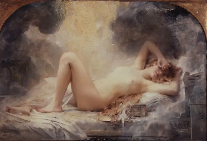 Framed Print : Golden Rain, 1907. Creator: Leon Francois Comerre