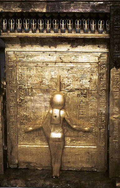 Golden sarcophagus of the Egyptian Pharoah Tutenkhamen, c1325 BC