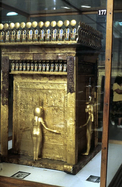 Golden shrine of the Egyptian pharoah Tutankhamun, c1325 BC