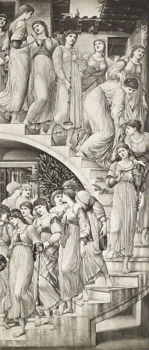 Framed Print : The Golden Stairs, c1870s, (1900). Creator: Unknown Framed Print : The Golden Stairs, c1870s, (1900). Creator: Unknown