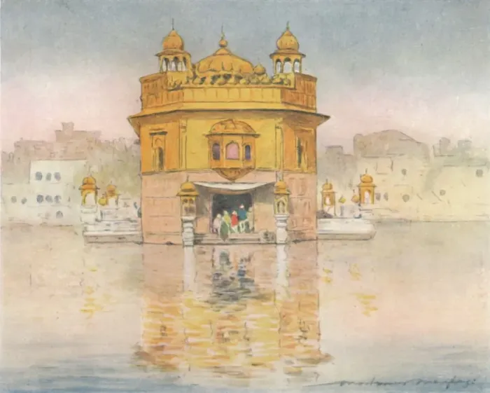 Framed Print : The Golden Temple, Amritsar, 1905. Artist: Mortimer Luddington Menpes Framed Print : The Golden Temple, Amritsar, 1905. Artist: Mortimer Luddington Menpes