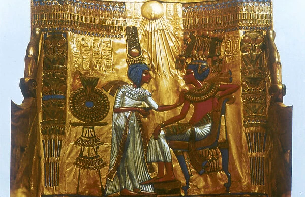 Golden throne of Tutankhamun, Ancient Egyptian, 18th dynasty, New Kingdom, 14th century BC
