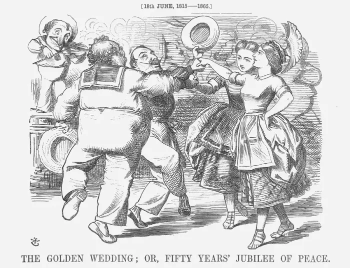 Framed Print : The Golden Wedding; or, Fifty Years Jubilee of Peace, 1865. Artist: John Tenniel Framed Print : The Golden Wedding; or, Fifty Years Jubilee of Peace, 1865. Artist: John Tenniel