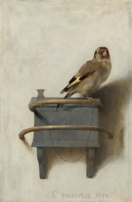 Framed Print : The Goldfinch. Creator: Carel Fabritius Framed Print : The Goldfinch. Creator: Carel Fabritius