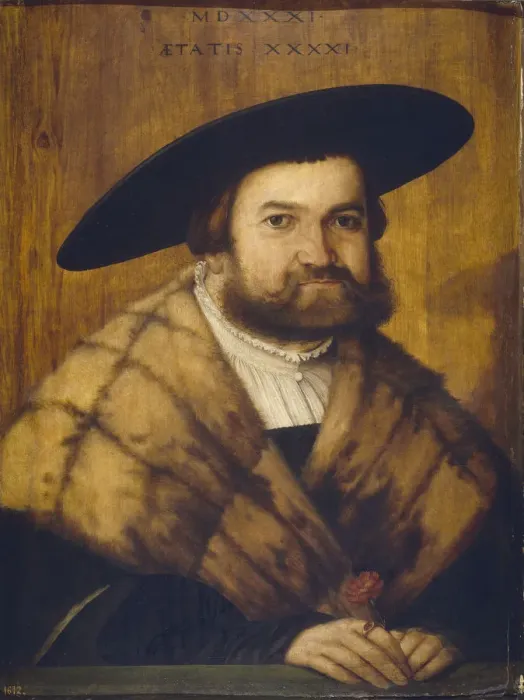 Framed Print : Goldsmith Jorg Zorer of Augsburg, 1531. Artist: Amberger, Christoph (ca. 1500-1562) Framed Print : Goldsmith Jorg Zorer of Augsburg, 1531. Artist: Amberger, Christoph (ca. 1500-1562)