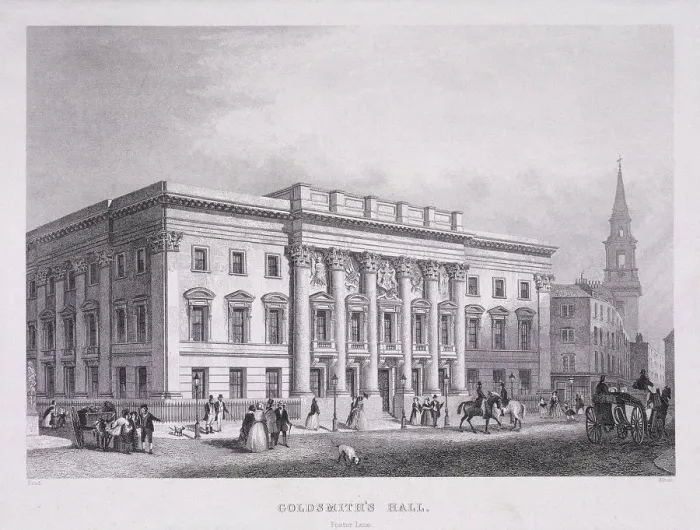 Framed Print : Goldsmiths Hall, London, c1835. Artist: WE Albutt Framed Print : Goldsmiths Hall, London, c1835. Artist: WE Albutt