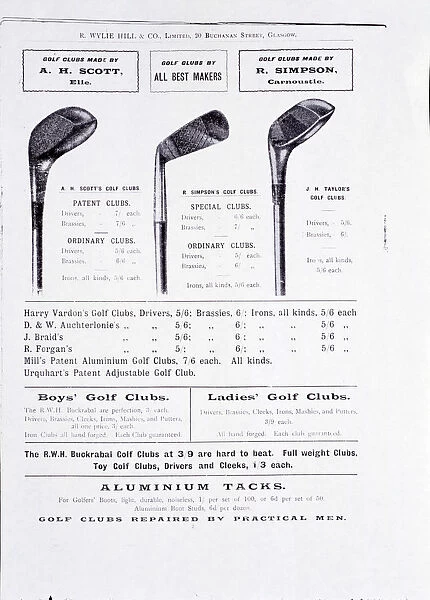 Golf Clubs from a catalogue