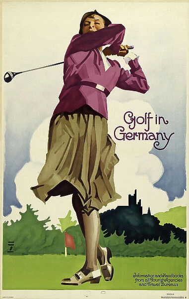 Golf in Germany, c. 1930. Creator: Hohlwein, Ludwig (1874-1949)